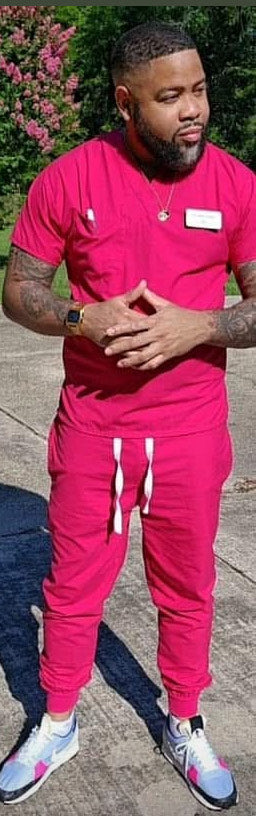 Bright Pink Unisex Jogger Scrub Set